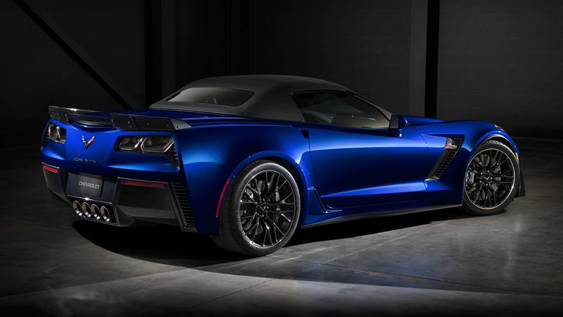 Blue 2016 CORVETTE in showroom