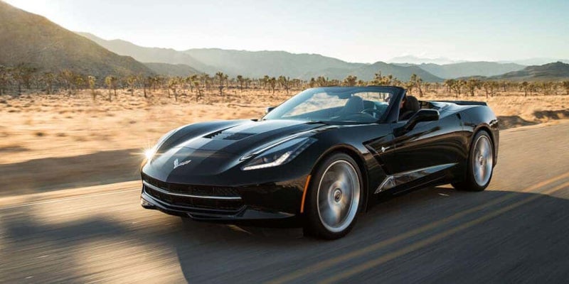 Black 2016 CORVETTE Z06 in desert mountains
