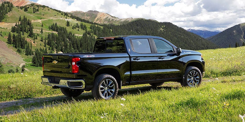 Black 2022 Chevrolet Silverado in mountains