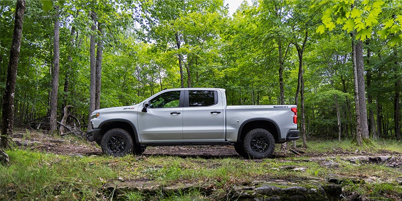 White 2023 Chevrolet Silverado ZR2 in the forest