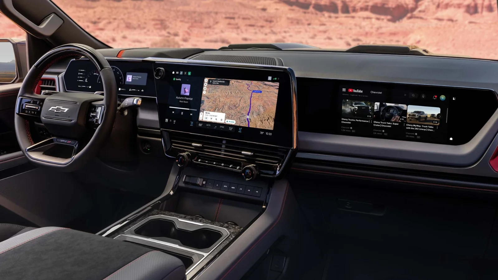The 2027 Chevrolet Silverado 1500 interior with over 60 inches of available combined screens