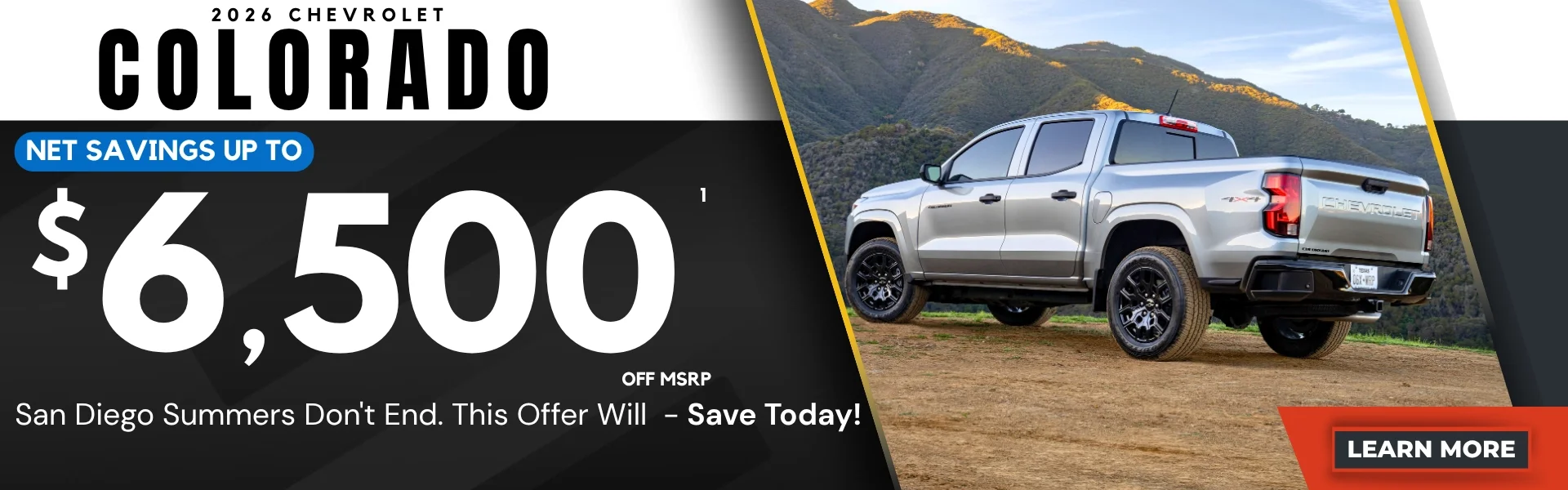 Save up to $6500 off MSRP on Colorado