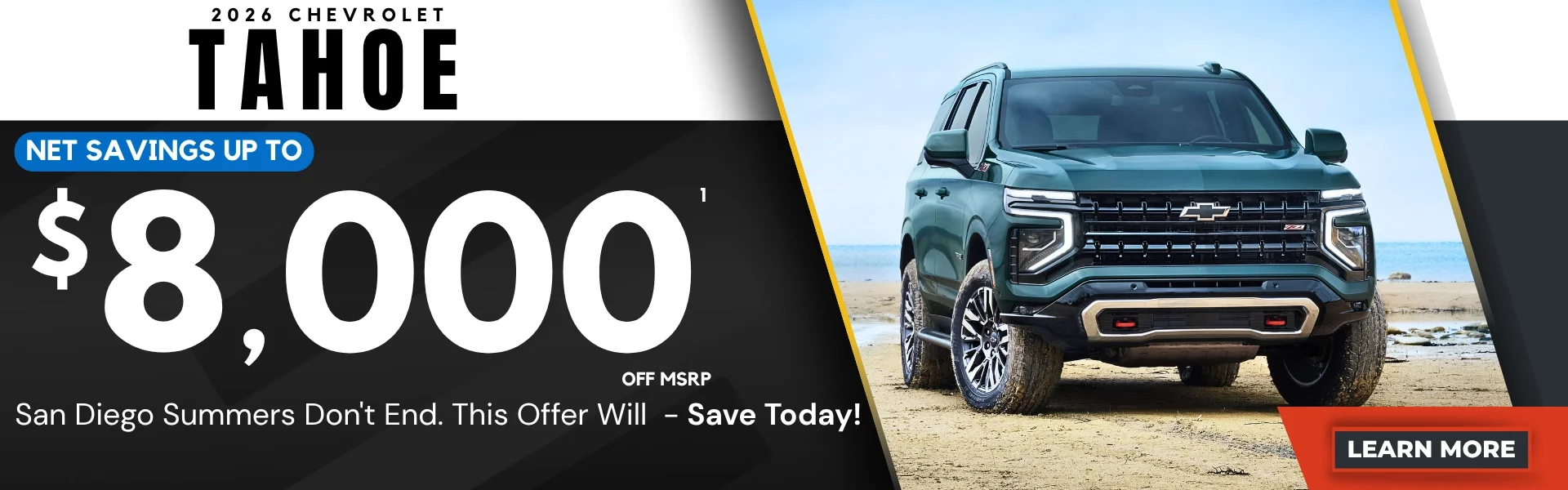 Up to $8000 off MSRP on Tahoe 