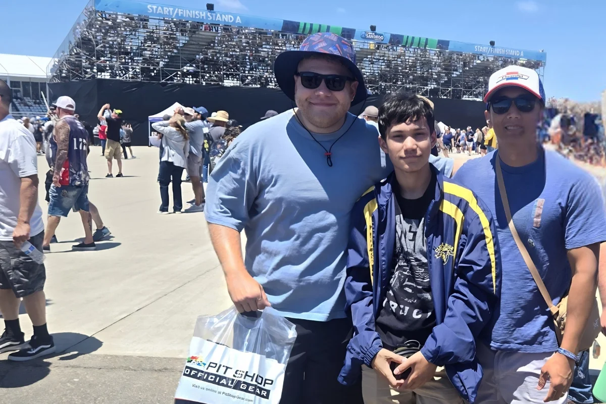 A Bob Stall Chevrolet team member enjoys the NASCAR Anduril 250 weekend with family at Naval Base Coronado in San Diego